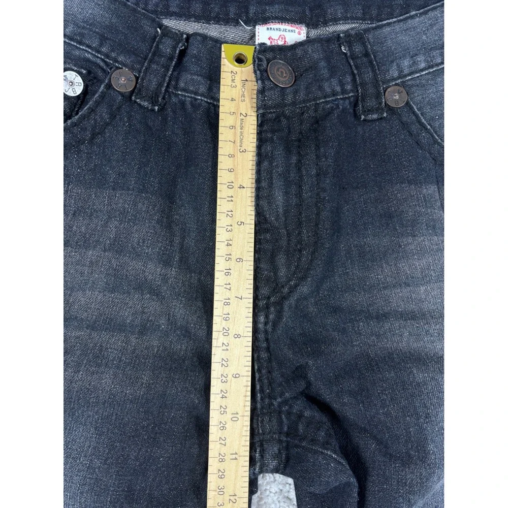 True Religion Jeans Mens Size 38 Black Denim Straight‎ Leg USA Made